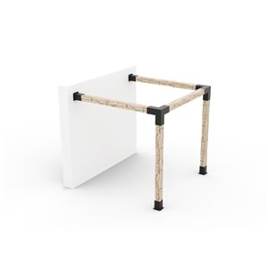Ensemble de supports à pergola adossée en métal noir pour poteau de bois 6 x 6 par Toja Grid