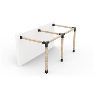 Ensemble de supports en métal noir à pergola adossée pour poteau de bois 6 x 6 par Toja Grid