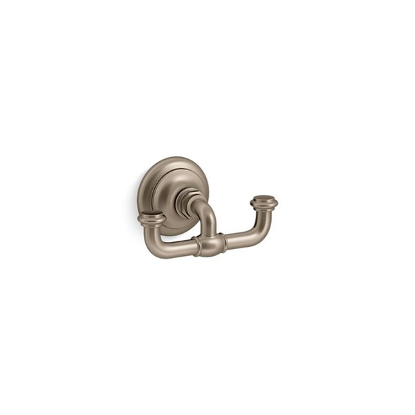 KOHLER Artifacts Double Vibrant Brushed Bronze Towel Hook
