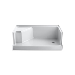 Base de douche en acrylique blanc Memoirs de Kohler de 36 po L x 60 po l avec drain à droite