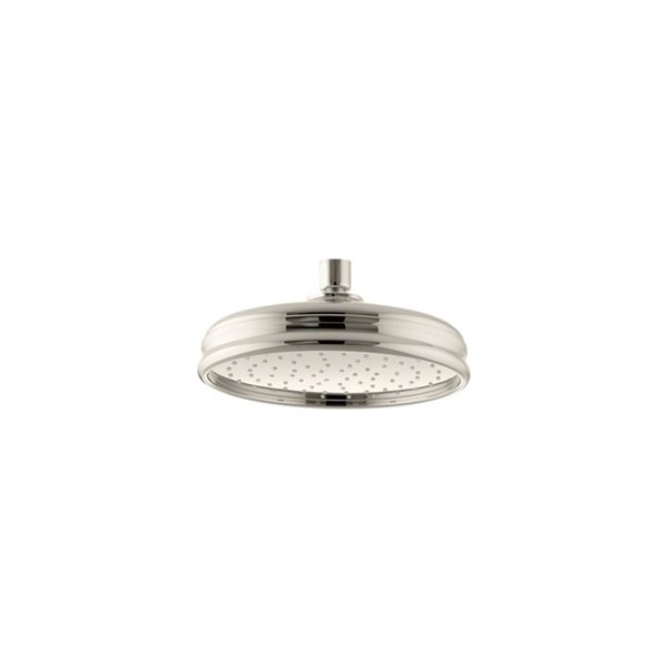 KOHLER Polished Nickel 1-Spray 2.5 GPM (9.5 LPM) Rain Shower Head 13692 ...