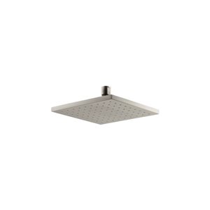 Pomme de douche carrée en nickel brossé à 1 jet de 2.5 GPM (9.5 LPM) de Kohler