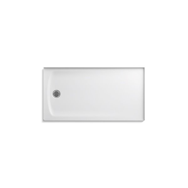 KOHLER Ballast White Acrylic 32-in W x 60-in L Shower Base With Left ...