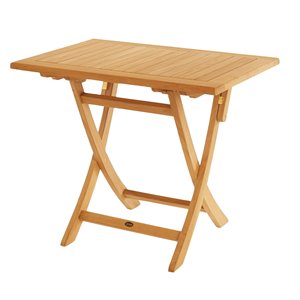 ARB Teak & Specialties Rectangle Outdoor Balcony Table 23.5-in W x 35.25-in L