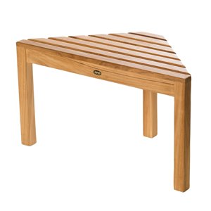 Siège de coin de douche sur pied en bois de teck naturel par ARB Teck & Specialties (conforme à l'ADA)