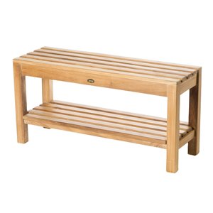 ARB Teak & Specialties Natural Teak Wood 36-in Freestanding Shower Seat ( ADA Compliant )