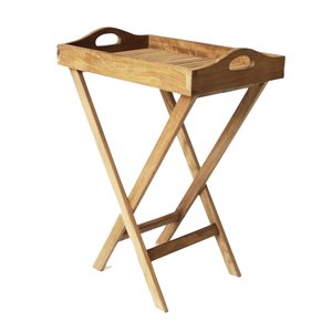 ARB Teak & Specialties Natural Teak Wood Foldable Outdoor Serving Cart