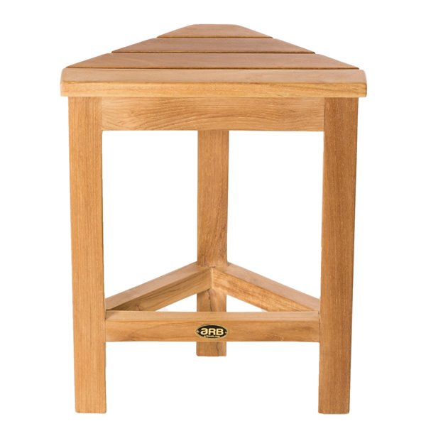 ARB Teak & Specialties Natural Teak Wood Freestanding Corner Shower Footrest ( ADA Compliant )