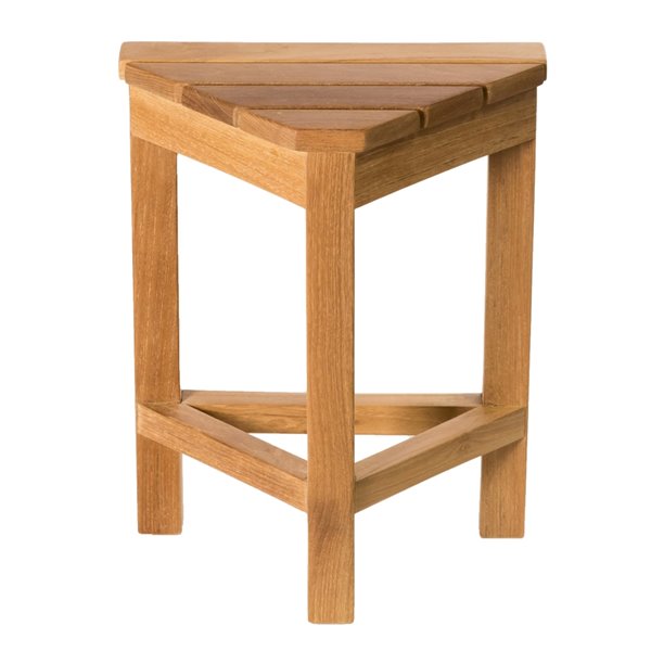 ARB Teak & Specialties Natural Teak Wood Freestanding Corner Shower Footrest ( ADA Compliant )