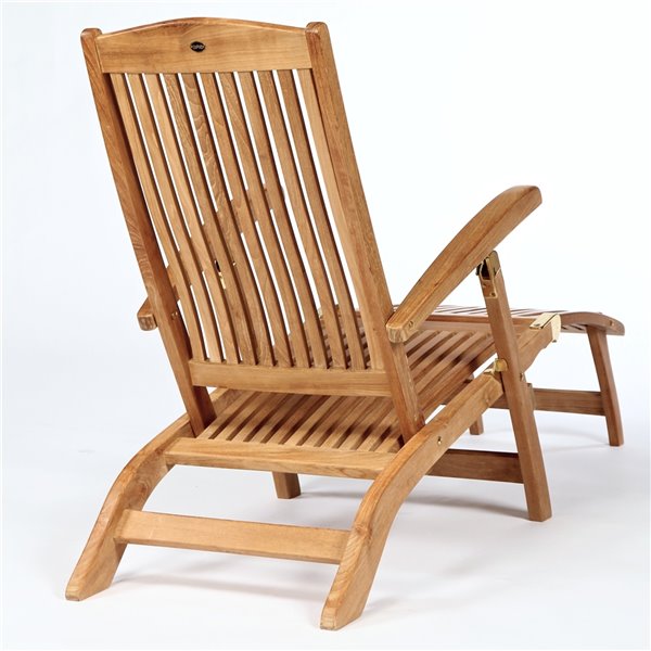 Chaise longue en bois de teck naturel Colorado avec assise à lattes par ARB Teak & Specialties