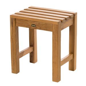 Siège de douche sur pied 16 po en bois de teck naturel par ARB Teck & Specialties (conforme à l'ADA)