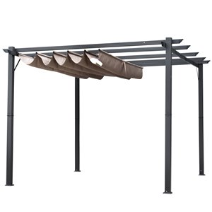 Outsunny The Arbor 9.8-in W x 9.8-in L x 7.3-in Brown Metal Freestanding Pergola Canopy Included