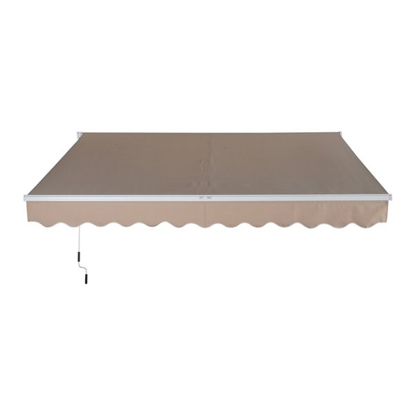 Outsunny 120-in W x 120-in Projection Brown/tan Solid Slope Low Eave Window/door Manual Retraction Awning