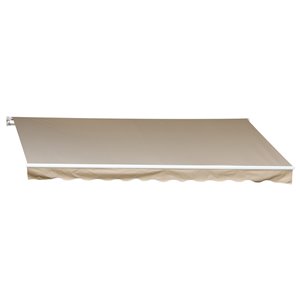 OutSunny 144-in W x 144-in Projection White Solid Slope Low Eave Window/door Manual Retraction Awning