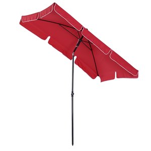 Outsunny The Sun Umbrella 4.27-ft Red Garden Patio Umbrella No-tilt