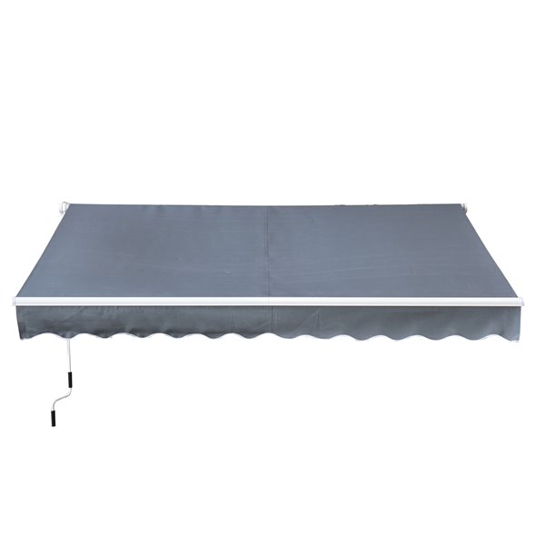 Outsunny 120-in W x 120-in Projection Gray Solid Slope Low Eave Window/door Manual Retraction Awning