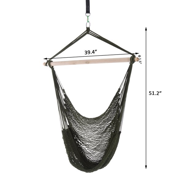 Outsunny Black Fabric Hanging Hammock Chair