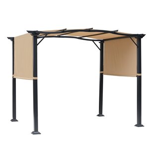 Outsunny The Arbor 8-in W x 9.8-in L x 7.5-in Khaki Metal Freestanding Pergola Canopy Included
