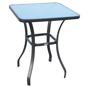 Outsunny Silver Square Outdoor Bistro Table 27-in W X 27-in L