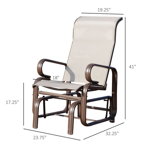 Aluminum Single Glider Patio Chair Patio Furniture