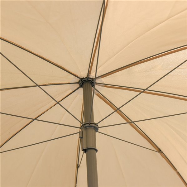 Outsunny Furniture Sets 6-Piece Off-White Patio Dining Set with Umbrella