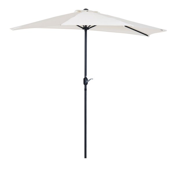 Outsunny The Sun Umbrella 4.53-ft White Garden Patio Umbrella No-tilt