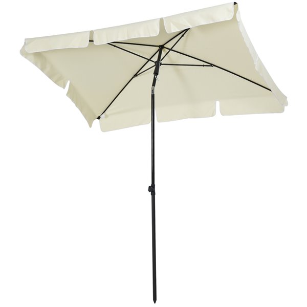 Outsunny The Sun Umbrella 4.27ft Beige Garden Patio Umbrella Notilt