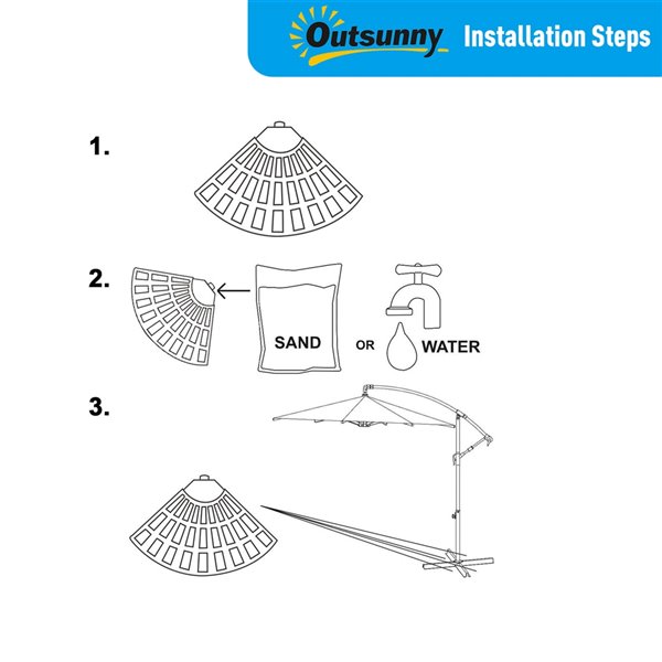 OutSunny Set of 4 Umbrella Base Weights, Black 84D061 RONA