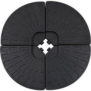 Outsunny Lot de 4 poids pour base de parasol, noir