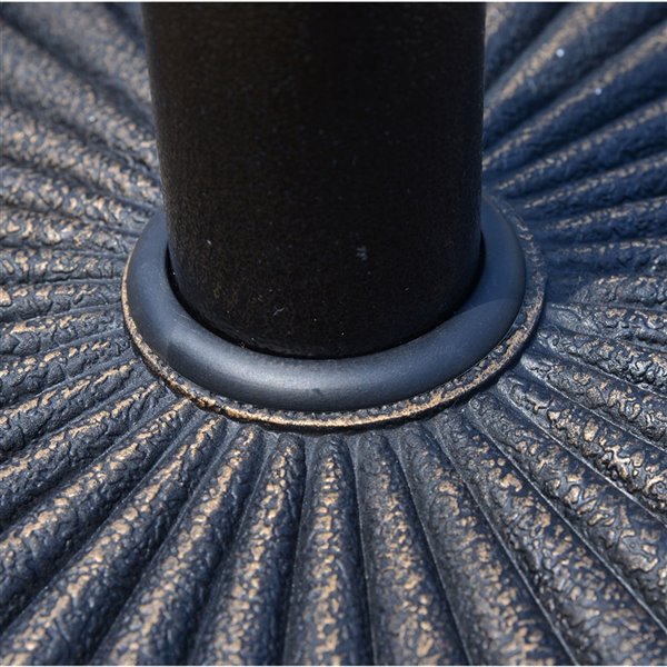 Outsunny 19.3-in Round Resin Patio Umbrella Base, Bronze