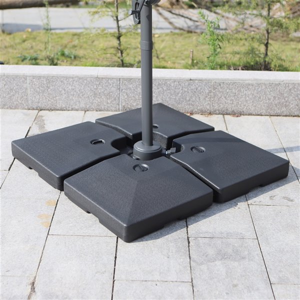 Outsunny 4pc Square Patio Umbrella Weighted Base, Black 84D048 RONA