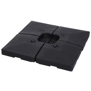 Base avec poids pour parasol de Outsunny, 4 pièces, noir
