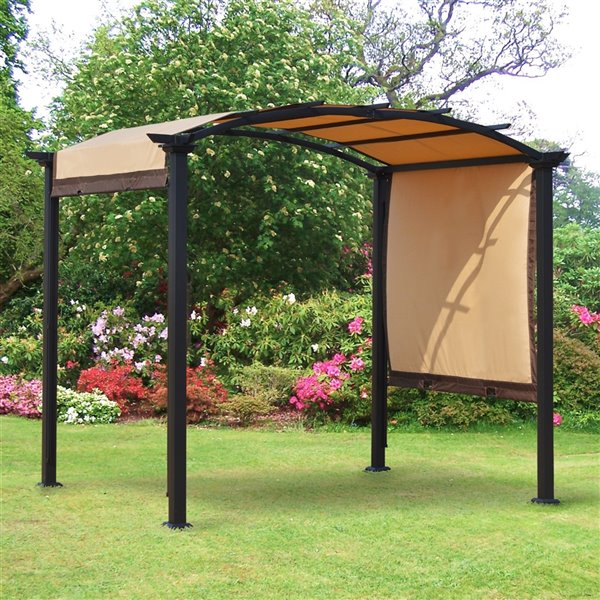 Outsunny The Arbor 50-in W x 9.7-in L x 8.2-in Beige Metal Freestanding Pergola Canopy Included