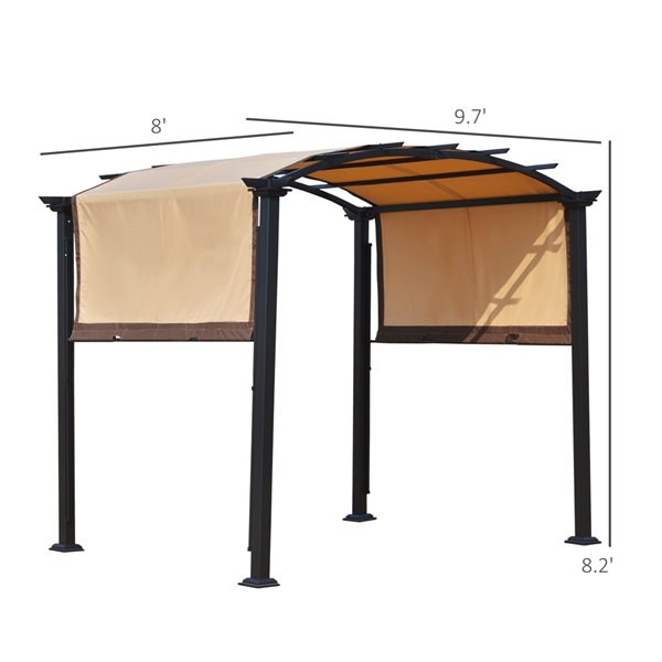 Outsunny The Arbor 50-in W x 9.7-in L x 8.2-in Beige Metal Freestanding Pergola Canopy Included