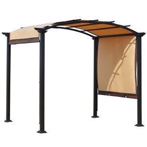 Outsunny The Arbor 50-in W x 9.7-in L x 8.2-in Beige Metal Freestanding Pergola Canopy Included