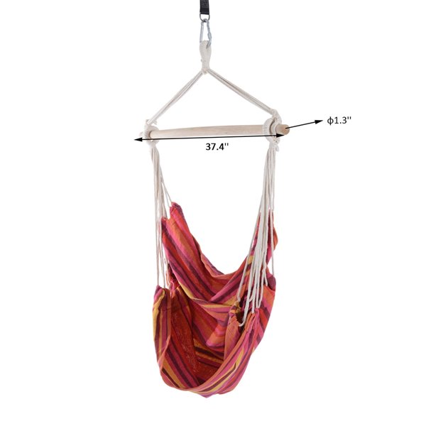 Outsunny Red Fabric Hanging Hammock Chair
