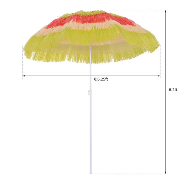 Outsunny The Sun Umbrella 5.25-ft Red Garden Patio Umbrella No-tilt