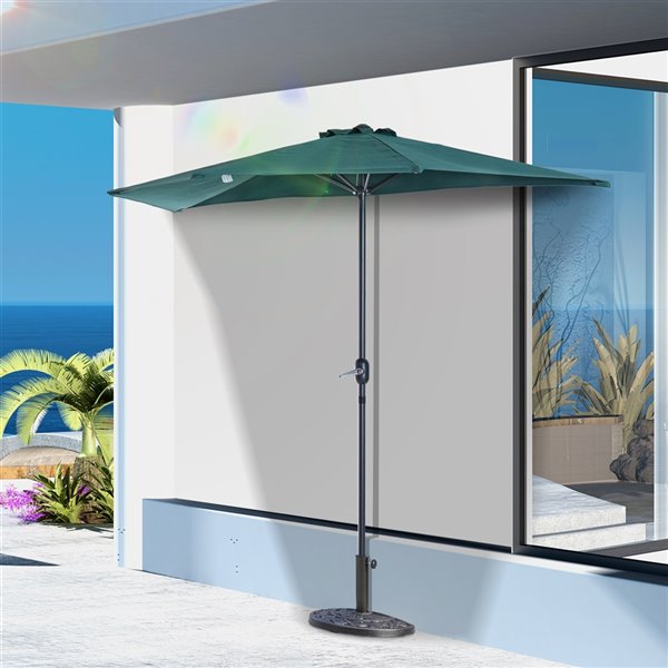 Outsunny The Sun Umbrella 4.53-ft Green Garden Patio Umbrella No-tilt