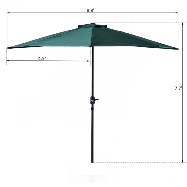 Outsunny The Sun Umbrella 4.53-ft Green Garden Patio Umbrella No-tilt