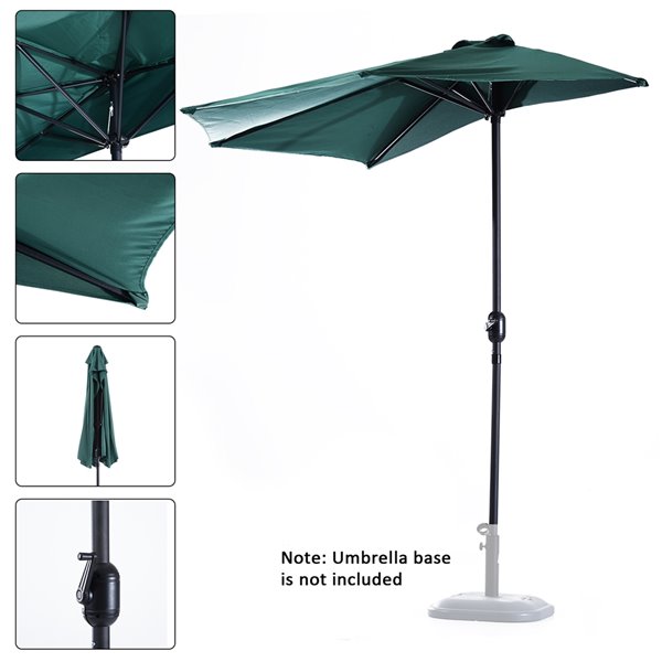 Outsunny The Sun Umbrella 4.53-ft Green Garden Patio Umbrella No-tilt