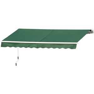 OutSunny 144-in W x 144-in Projection Green Solid Slope Low Eave Window/door Manual Retraction Awning