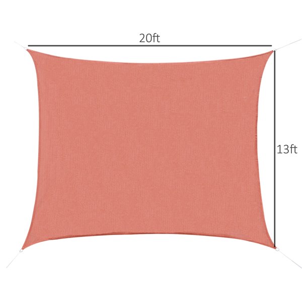 Outsunny Sunshade Cloth 19.683-ft x 13.125-ft Red Shade Fabric