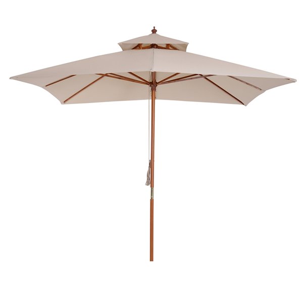 Outsunny The Sun Umbrella 9.84-ft Khaki Garden Patio Umbrella No-tilt