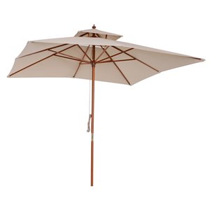 Outsunny The Sun Umbrella 9.84-ft Khaki Garden Patio Umbrella No-tilt