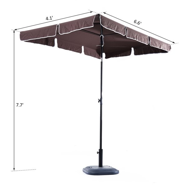 Outsunny The Sun Umbrella 4.27-ft Coffee Garden Patio Umbrella No-tilt