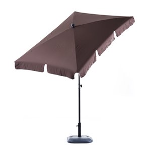 Outsunny The Sun Umbrella 4.27-ft Coffee Garden Patio Umbrella No-tilt