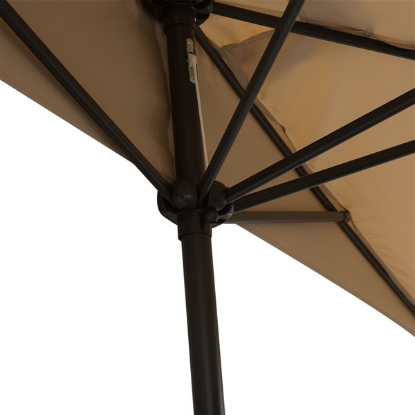 Outsunny The Sun Umbrella 4.27-ft Garden Patio Umbrella No-tilt in Beige