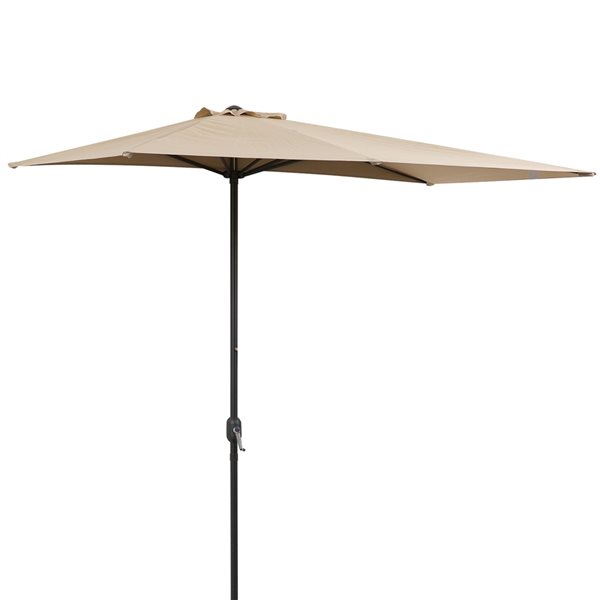 Outsunny The Sun Umbrella 4.27-ft Garden Patio Umbrella No-tilt in Beige