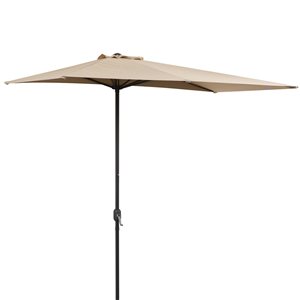 Outsunny The Sun Umbrella 4.27-ft Garden Patio Umbrella No-tilt in Beige