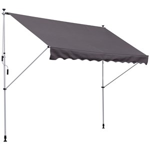 OutSunny 120-in W x 120-in Projection White Solid Slope Window/door Manual Retraction Awning